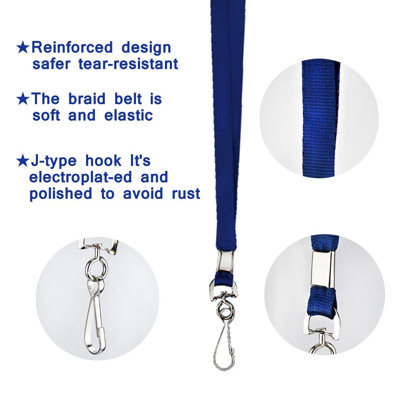 Korty Navy Blue Lanyards Bulk 50 packs Lanyards for ID Badges Lanyards with Swivel Hook Clips for Name Tag Lanyard ID Holder - Image 3